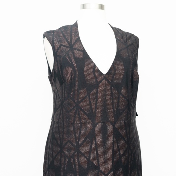 BETSY & ADAM. Long Cap Sleeve Glitter Ombre Dress - Picture 9 of 15